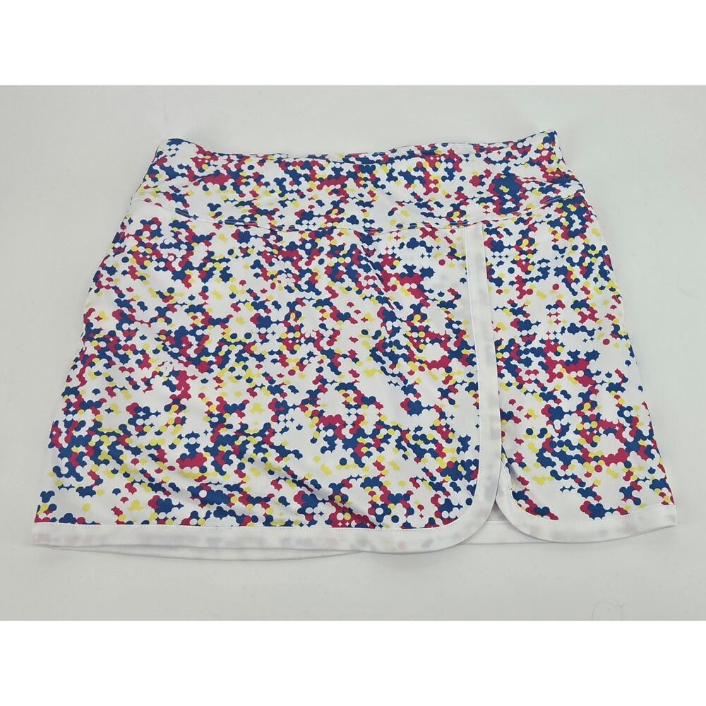 NWT Ben Hogan Golf Skirt Skort Size Medium Geo Print White Pockets Shorts Liner - Picture 2 of 7